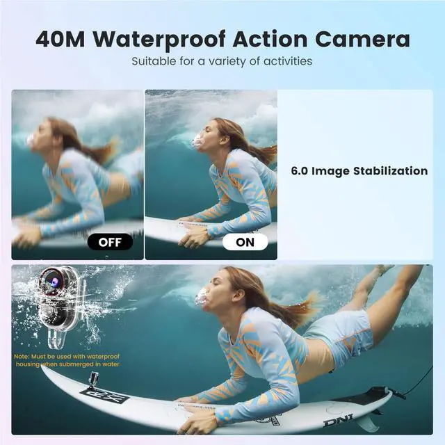 Alt view image 4 of 6 - 4K Mini Body Camera,Wearable Magnetic Thumb Action Camera,6-Axis Stabilized Portable POV Cam,40M Waterproof Camera,with Motorcycle Helmet/Cycling Mounting Accessories (Supports 256GB TF Card)