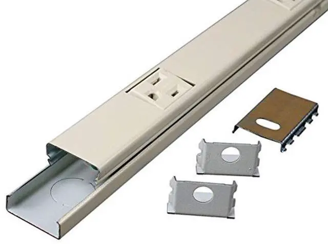 Main image of Wiremold Wall Mount Power Strip, Ivory Under Counter Power Strip, 3 Foot Steel Kitchen Power Strip, 6 Outlet Power Strip to Use as Cable Management Power Strip, V20GB306