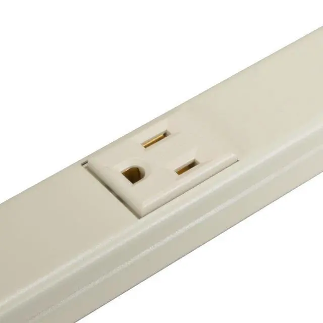 Alt view image 6 of 6 - Wiremold Wall Mount Power Strip, Ivory Under Counter Power Strip, 3 Foot Steel Kitchen Power Strip, 6 Outlet Power Strip to Use as Cable Management Power Strip, V20GB306