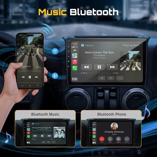 Alt view image 6 of 6 - Upgraded 10" Car Radio Stereo for Jeep Wrangler JK 2007-2018 Dodge Ram 1500 2500 3500 Grand Cherokee, CarPlay/Android Auto/Android 13/2G+64G/GPS Navigation/Backup Camera,Built in Cooling Fan