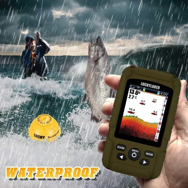 Alt view image 2 of 6 - Portable Sonar Fish Finder Boat Depth Fishing Fish Finders Waterproof Handheld Wireless Fishing Finder Kayak Transducer Depth Finders for Ice Fishing Sea