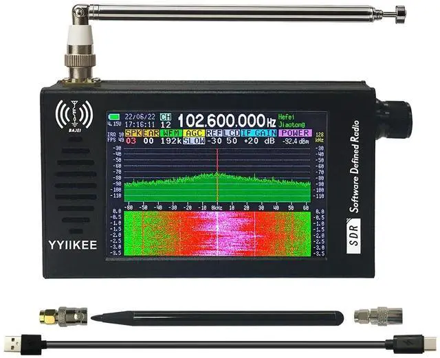 Main image of Portable SDR DSP Radio Receiver 4.3 Touchscreen, 100KHz-149MHz, Full Band Shortwave, FM MW SSB CW HAM, 192kHz Spectrum, Waterfall Display, CNC Aluminum Alloy Case, Rechargeable Battery