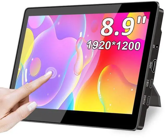 Main image of Portable Monitor Touchscreen,8.9 Inch Small Monitor for Computer| 1920 * 1200 |16:10|450Nits|Optical Bonding| HDMI/USB-C Port|Mini Display for Raspberry Pi Laptop Mini PC Mac