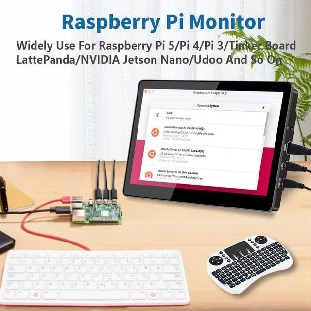 Alt view image 4 of 6 - Portable Monitor Touchscreen,8.9 Inch Small Monitor for Computer| 1920 * 1200 |16:10|450Nits|Optical Bonding| HDMI/USB-C Port|Mini Display for Raspberry Pi Laptop Mini PC Mac