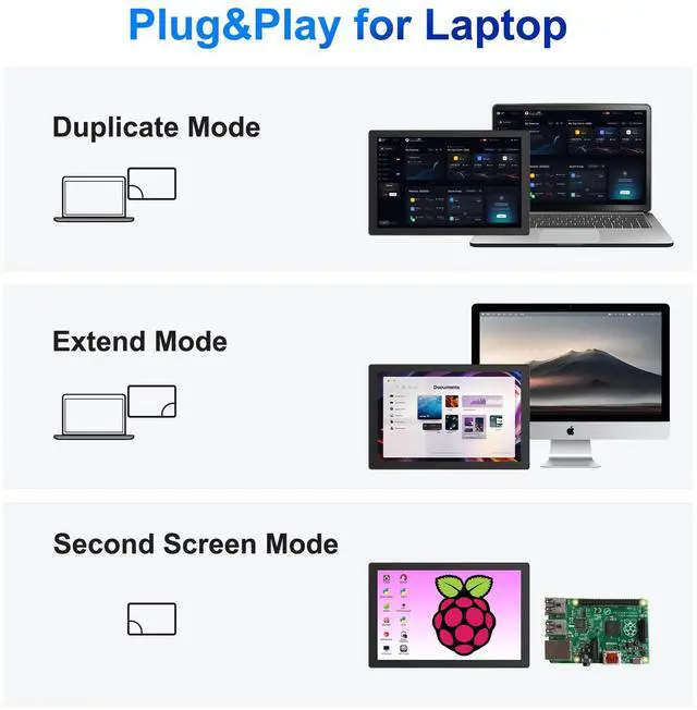 Alt view image 6 of 6 - 10.1 Inch Touch Screen Monitor with Case - pi screen IPS FHD 1920x1200, 10-Point, pi display with HDMI Dual-Speaker, pi touchscreen for Pi 5/4/3/2/Zero/Win11/10/8/7/VESA, Fan, Stand, Driver-Free