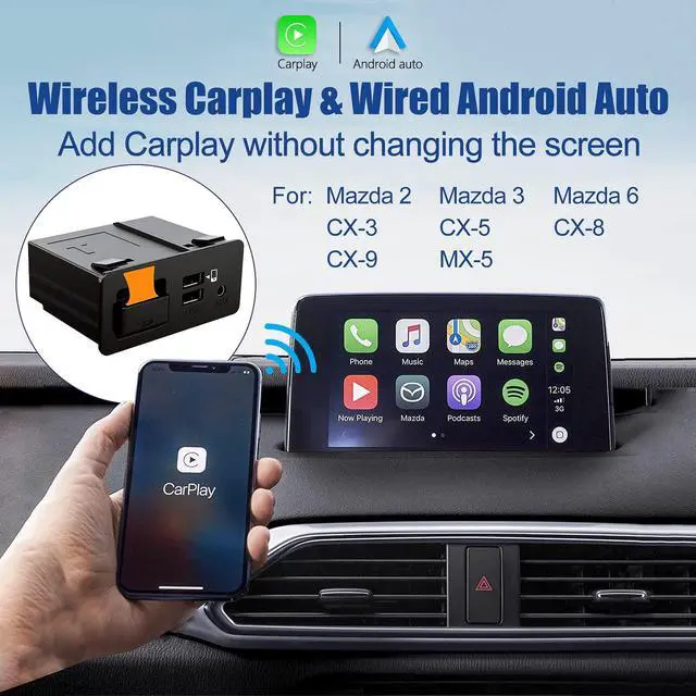 Alt view image 2 of 6 - Mazda Wireless Carplay Retrofit Kit, TK78-66-9U0C OEM USB Hub Fits to MZD Connect System Compatible with Mazda 2/3/6/CX3/CX5/CX9/MX5 2014-2020(Only Supporting Wireless Carplay NO Android Auto)