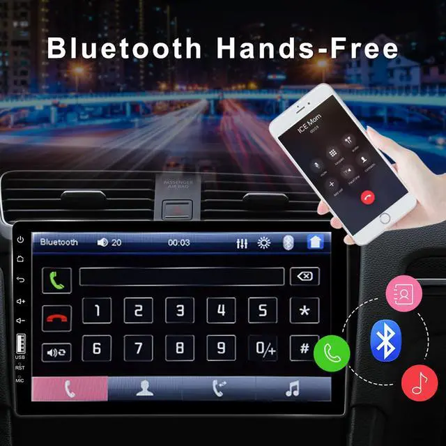 Alt view image 4 of 6 - Single Din Car Stereo with Bluetooth 9 Inch HD Touch Screen Car Stereo with Backup Camera + External Microphone + FM MP5 Player Car Audio Receivers Support Mirror Link SWC USB EQ Car Radio