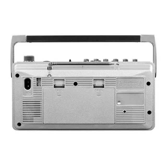 Alt view image 4 of 4 - VBB-25-SLV Mini Bluetooth Boombox with Cassette Player, Recorder and Am/FM Radio, Silver