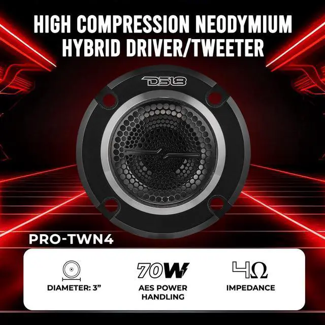 Alt view image 3 of 6 - Audio PROTWN4 PRO 1-in Vc Pen High Compression Neodymium Hybrid Driver/Tweeter 280 Watts 4-Ohm