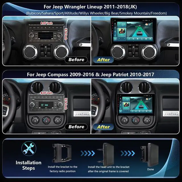 Alt view image 3 of 6 - 10th System & 5GWiFi6(1201Mbps) for Dodge RAM 1500 2500 3500 Radio Upgrade 2009 2010 2011 2012,Android 13 Stereo Replacement,AM+FM,Wireless/Wired Carplay Android Auto,1080P Camera ((4Ram 64Rom) 10th)