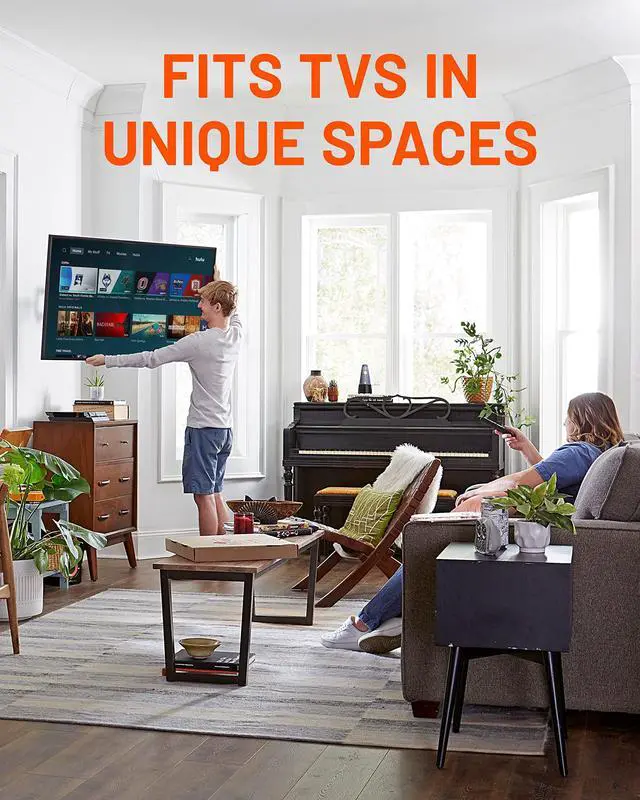 Alt view image 3 of 6 - Corner TV Wall Mount for Big TVs - 24 Inches of Extension Plus Smooth Full Motion - Mount TVs Up to 65" in The Corner Or Up to 75" On A Flat Wall - Drilling Template & Cable Ties Included