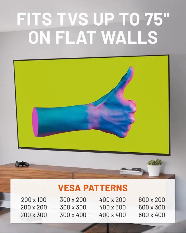 Alt view image 6 of 6 - Corner TV Wall Mount for Big TVs - 24 Inches of Extension Plus Smooth Full Motion - Mount TVs Up to 65" in The Corner Or Up to 75" On A Flat Wall - Drilling Template & Cable Ties Included