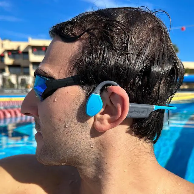 Alt view image 4 of 6 - Swimbuds Bone Conduction 2 Waterproof Swim Player, 16GB | 100% waterproof, 16GB onboard storage, Bluetooth on land, MP3 AAC FLAC, secure fit, for swimming