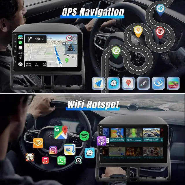 Alt view image 4 of 6 - 8 Core Car Radio for Honda CRV 2002-2006 Apple Carplay Android Auto | 9" IPS Touch Screen Head Unit for Honda CRV Stereo with Backup Camera, SWC, GPS Navigation/5G WiFi/Bluetooth/Mirror Link/FM