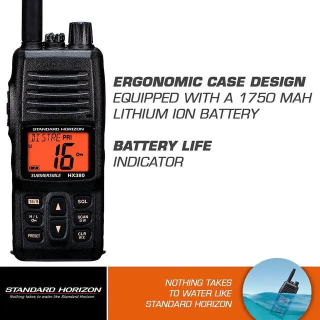 Alt view image 2 of 6 - HX380 1.5" Standard Handheld VHF