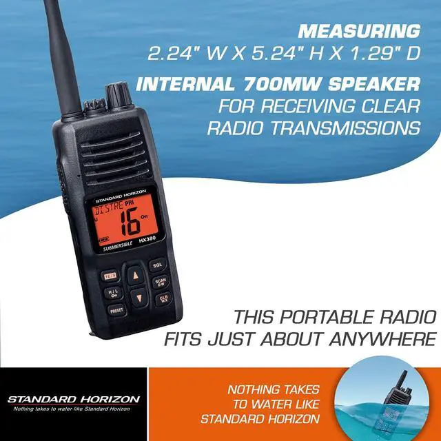 Alt view image 6 of 6 - HX380 1.5" Standard Handheld VHF