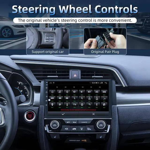 Alt view image 6 of 6 - 8Core Car Radio for Honda Civic 2016-2021: 9" HD Touchscreen Stereo with Wireless Carplay Android Auto GPS Bluetooth FM 36EQ DSP RDS SWC Mirror Link, 1080P Backup Camera