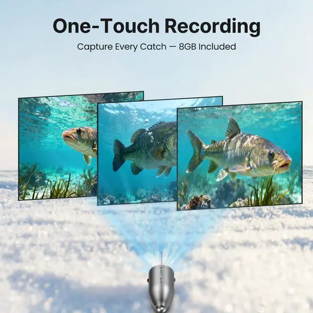 Alt view image 4 of 6 - 7" 1080P Underwater Fishing Camera DVR, IR Fish Finder w/ 15M Cable | 1024x600 IPS Screen, 12 IR LEDs, 8GB Card, 4500mAh 8H Low-Temp Battery, Waterproof for Boat, Lake & Ice Fishing