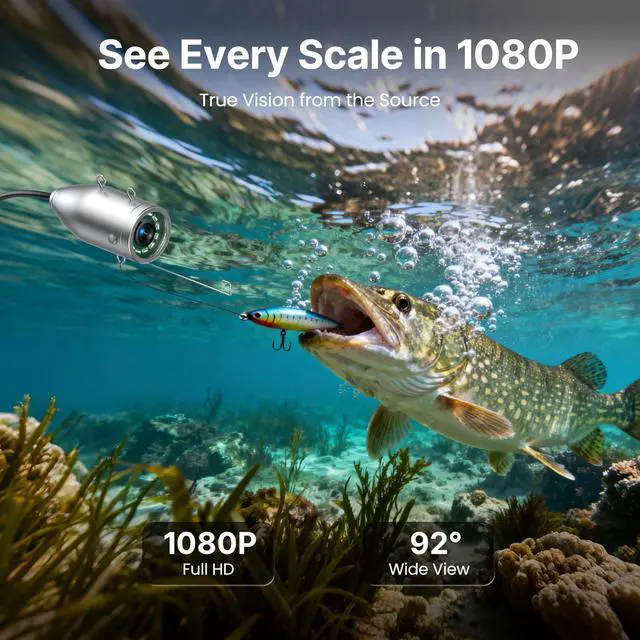 Alt view image 6 of 6 - 7" 1080P Underwater Fishing Camera DVR, IR Fish Finder w/ 15M Cable | 1024x600 IPS Screen, 12 IR LEDs, 8GB Card, 4500mAh 8H Low-Temp Battery, Waterproof for Boat, Lake & Ice Fishing