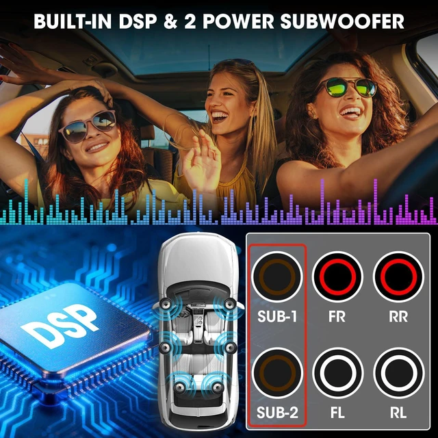 Alt view image 4 of 6 - Bluetooth Retro Car Stereo Receiver: Single Din European Classic Look Radio | 2 Subwoofer Outputs Pre-Amp AM FM USB SD AUX Type-C PD3.0 Fast Charge EQ SWC