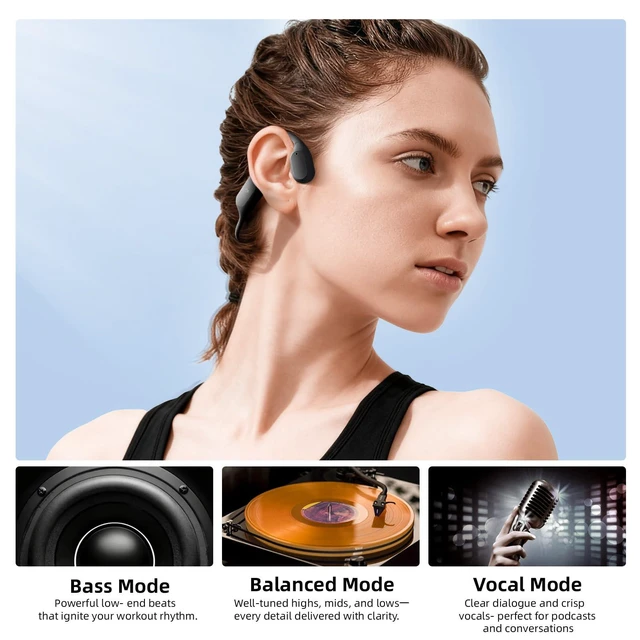 Alt view image 6 of 6 - Bone Conduction Swimming Headphones, IP68 Waterproof, 32GB MP3 | Bluetooth 6.0, 23g lightweight fit, TÜV-certified 10m waterproof, rear safety LED, ideal for swimming, running & workouts