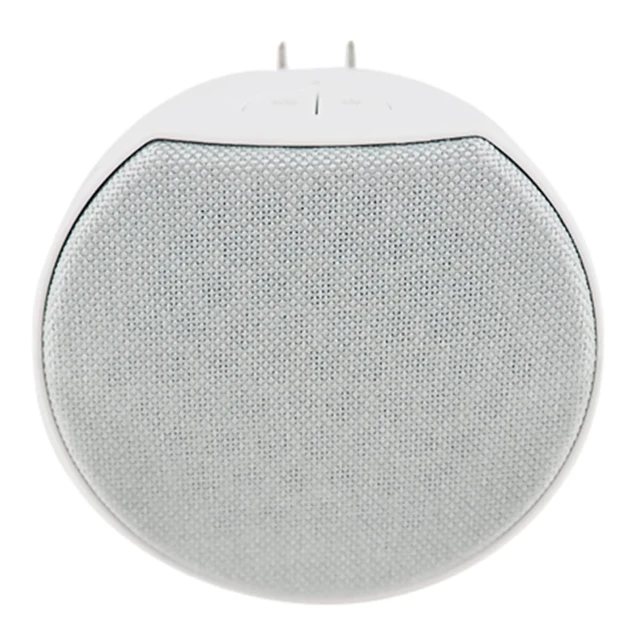 Alt view image 3 of 6 - Newport Plug-in Outlet Speaker with Bluetooth 5.1 and Built-in USB Type-A Charging Port (Light Gray/White)