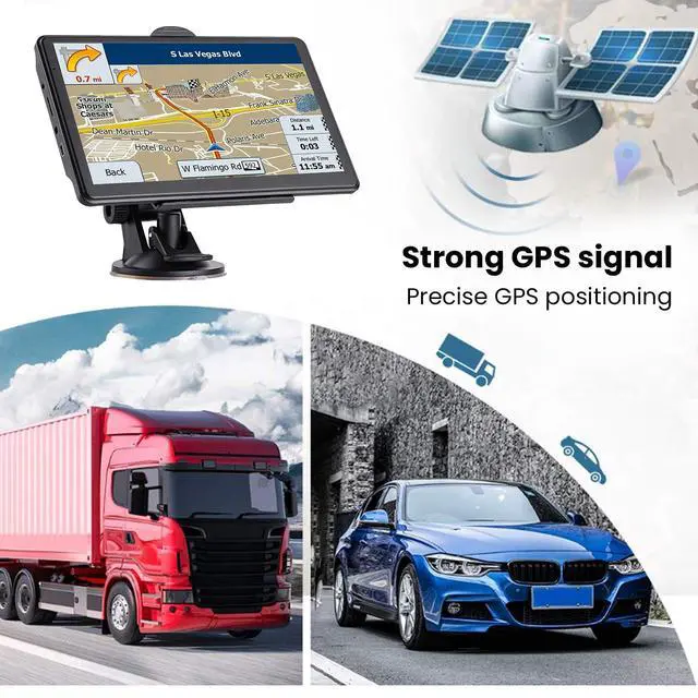 Alt view image 3 of 6 - 7" GPS Navigator for Car Truck RV, Car GPS Navigation System with 2026 Maps, Free Updates, Voice Guidance, Speed & Red-Light Camera Alerts, Custom Truck Routing, HD Touchscreen