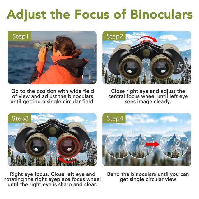 Alt view image 5 of 6 - 20x50 Binoculars for Adults High Powered, Military Compact HD Waterproof Binoculars with Low Light Vision for Bird Watching Travel Hunting Football Games Stargazing with Carrying Case and Strap(Mud)
