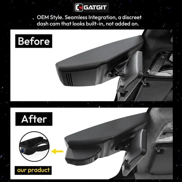 Alt view image 5 of 6 - Front 4K Dash Cam fit for 2022-2025 Toyota RAV4 LE Limited SE | Adventure XLE XSE (Model B)(with Vent Hole),integrated Camera,OEM Factory Look,2160P HDR,5.8G WiFi& APP,GPS,Plug&Play