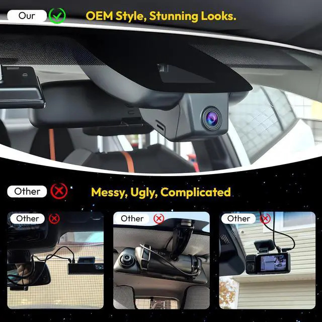 Alt view image 6 of 6 - Front 4K Dash Cam fit for 2022-2025 Toyota RAV4 LE Limited SE | Adventure XLE XSE (Model B)(with Vent Hole),integrated Camera,OEM Factory Look,2160P HDR,5.8G WiFi& APP,GPS,Plug&Play