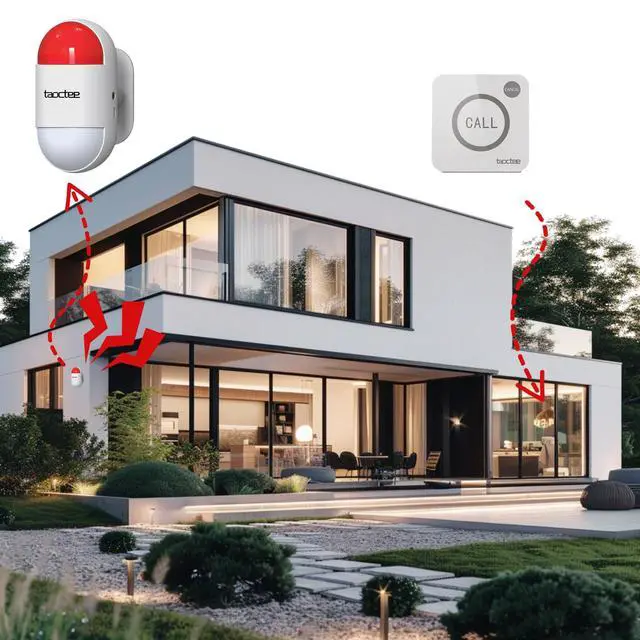 Alt view image 3 of 6 - Panic Alarm Button for House Remote Control Alarm Siren for Office | Dual Power Supply,Panic Alarm System for Security, Sound & Light Siren Alarm for Women,Elderly,Shop,Business,Luxury Store