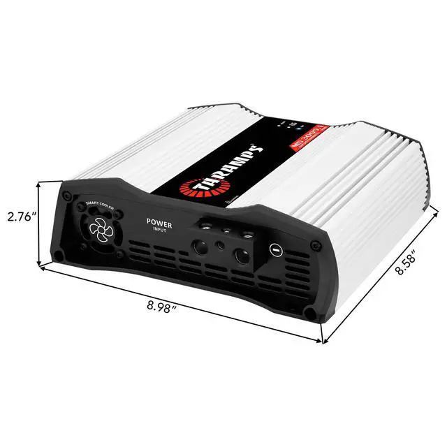 Alt view image 6 of 6 - Taramps MD 3000.1 Amplifier 4 Ohms 3000 Watts RMS 1 Channel Full Range, Car Audio Monoblock, LED Monitor Indicator, Class D Great for Subwoofer, MD 3k