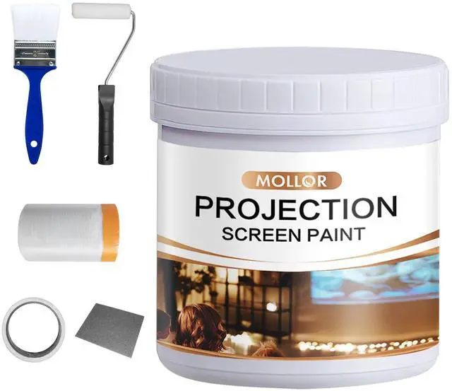 Main image of Projector Screen Paint | Single-Coat Short Throw Projector Screen Paint For Picture Perfect 1080 HD and 4K UHD Clarity | Ideal For At-Home Indoor Use | Digital Theater White - 32 Fl Oz