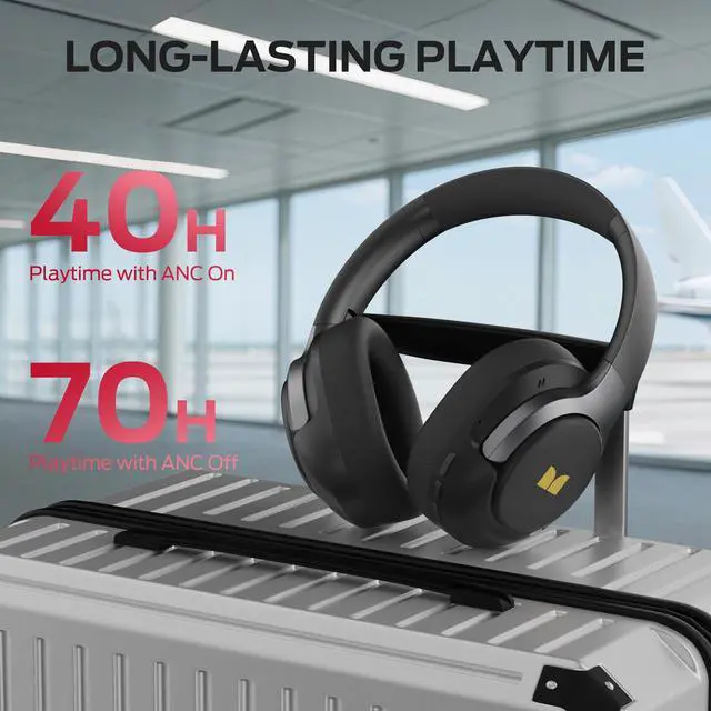Alt view image 6 of 6 - Persona 5th ANC-Wireless Bluetooth Over-Ear Headphones with Microphone, 70H Playtime, Foldable Lightweight Bluetooth 6.0 Headphone for Travel/Office
