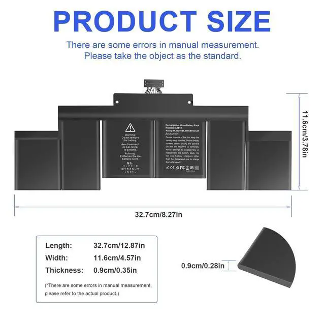 Alt view image 2 of 2 - A1618 A1494 Laptop Battery for MacBook Pro 15" Inch Retina A1398 (Mid 2015 Mid 2014 Late 2013 Early 2015), NOT fit for: A1398 (Mid 2012 Early 2013) P/N:020-00079 02000079