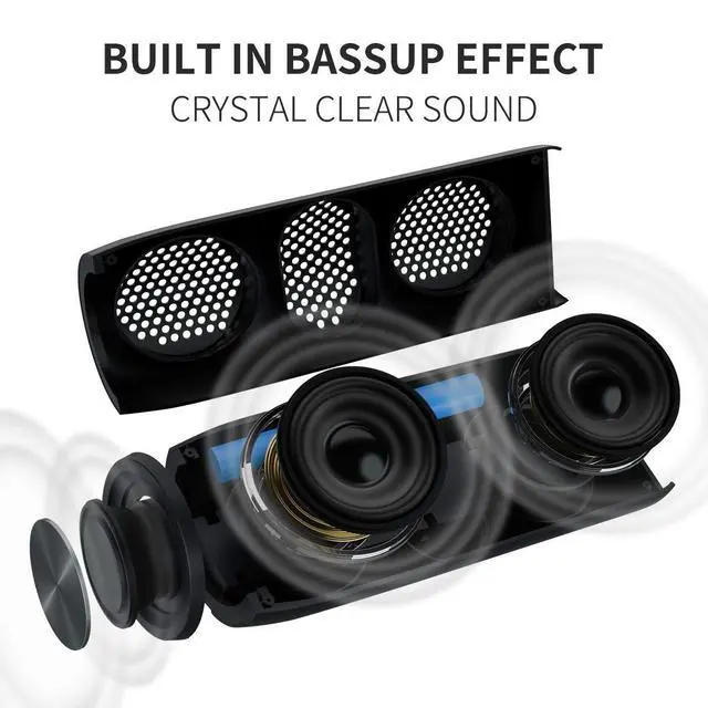 Alt view image 2 of 6 - M88 Bluetooth Speaker, Loud Bass Portable Outdoor Speaker | Deep bass sound, camping ready, backyard music, patio listening, travel speaker, dual pairing stereo