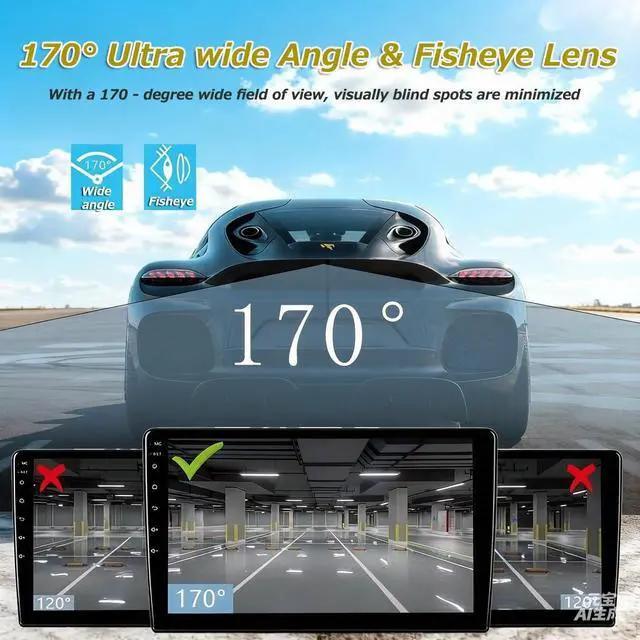 Alt view image 3 of 6 - 1080P Backup Camera for Car, 3MP 170° AHD CVBS Universal Rear View Camera with Night Vision & 4 Modes,12-24V, IP68K, Guide Line, Mirror/Normal Switch,Rear/Front/Side cam for car,SUV,truck, large truck