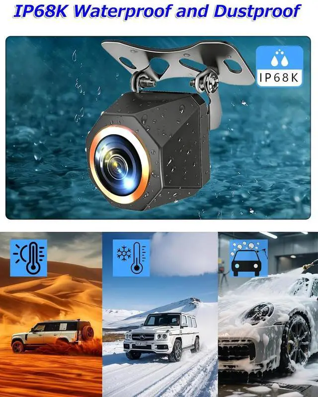 Alt view image 5 of 6 - 1080P Backup Camera for Car, 3MP 170° AHD CVBS Universal Rear View Camera with Night Vision & 4 Modes,12-24V, IP68K, Guide Line, Mirror/Normal Switch,Rear/Front/Side cam for car,SUV,truck, large truck