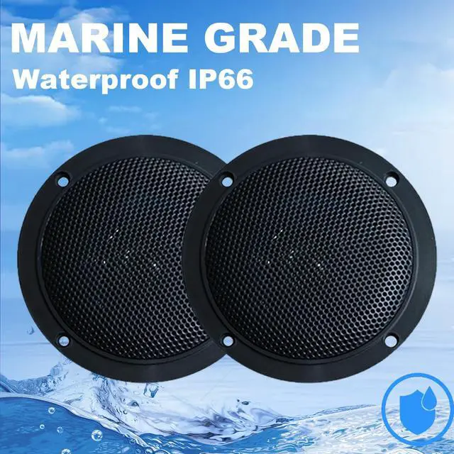 Alt view image 6 of 6 - Marine Audio System Waterproof Bluetooth FM/AM Radio Stereo Receiver with 4 inch Boat Speakers and Antenna Ready for ATV, UTV, RV, Yacht