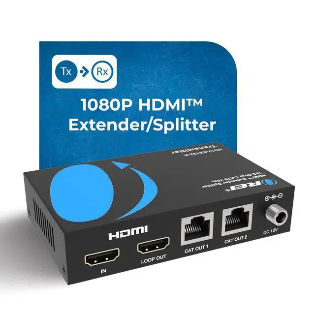 Alt view image 2 of 6 - 1x2 HDMI Extender Splitter Over Cable CAT6/7 1080P 132ft EDID Loop-Out | HDMI Extender Splitter Over CAT6 HDMI 1.4, 10.2Gbps, HDR10, Dolby Vision, HLG, Dolby TrueHD, DTS-HD Master Audio