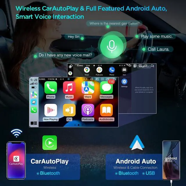 Alt view image 6 of 6 - Car Stereo for VW Volkswagen EOS Golf, Android 14 Octa Core 6GB+128GB Car Radio, 9 QLED IPS Touch Screen GPS Navigation Bluetooth Head Unit Built-in DSP CarPlay Android Auto 4G LTE | 6+128GB, QLED IP