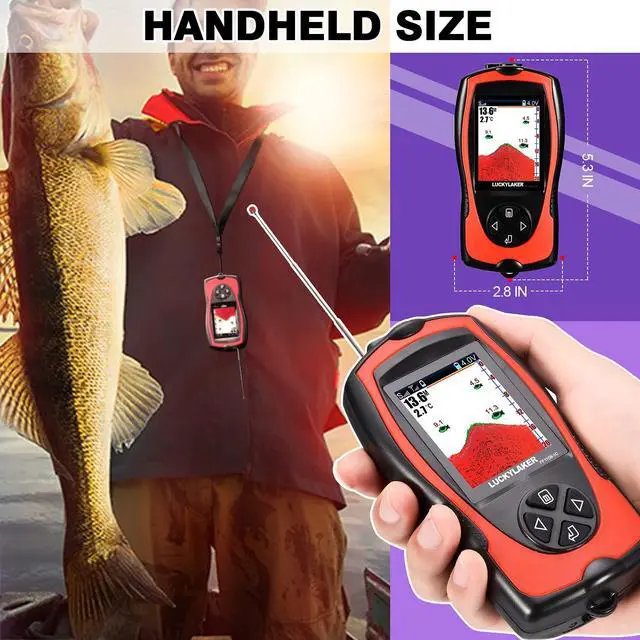 Alt view image 5 of 6 - Sonar Kayak Fish Finder Portable Water Handheld Depth Finder Boat Transducer Wireless Fish Finders Sea LCD Screen Fishing