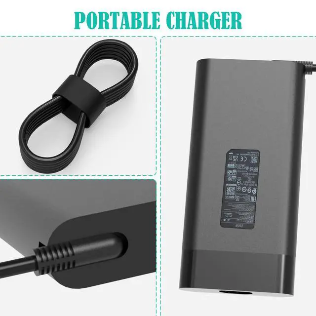 Alt view image 5 of 6 - 280W 20V 14A AC Charger Adapter for HP OMEN Gaming Laptop TPN-LA27 TPN-CA26 A280A011P PA-1281-08HT M94073-001 M94073-002 M95376-001 HP ZBook Fury G9 Laptop Power Supply Cord