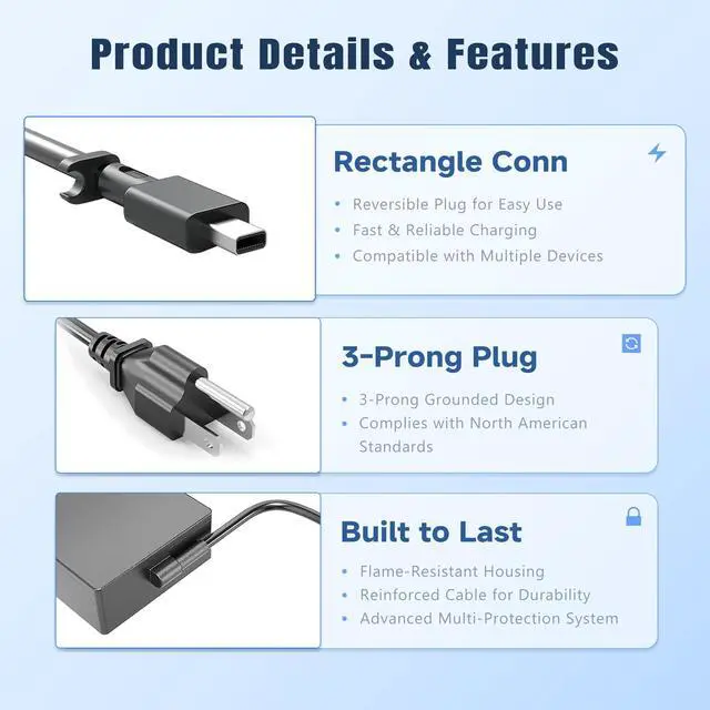 Alt view image 4 of 6 - 280W Laptop Charger Compatible with ASUS ROG Strix G18 G16 (2025) G815 G615, TUF Gaming F16 FX608, Zephyrus G14 G16, 20V 14A Replacement Power Adapter, Fits ADP-280BB B Rectangle Conn Tip