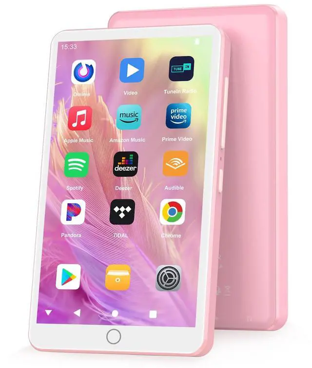 Main image of 144GB MP3 Player with Bluetooth and WiFi, Android 13 MP3 MP4 Players with 4" Touchscreen and Speaker, MP3 Music Players with Spotify, Audible, Amazon Music, Play Store (Pink)