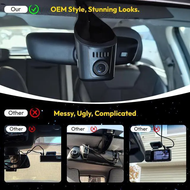 Alt view image 2 of 6 - Front 4K Dash Cam fit for Audi (Model A) 2019-2026 Q5 Q3 A4 A6 | Allroad A3 A5 S4 S6 Q7 A8 S8 TT A7 S5 S3 S7 RS3 RS5 RS6 e-tron,integrated Camera,OEM Factory Look,GPS,2160P HDR,5.8G WiFi