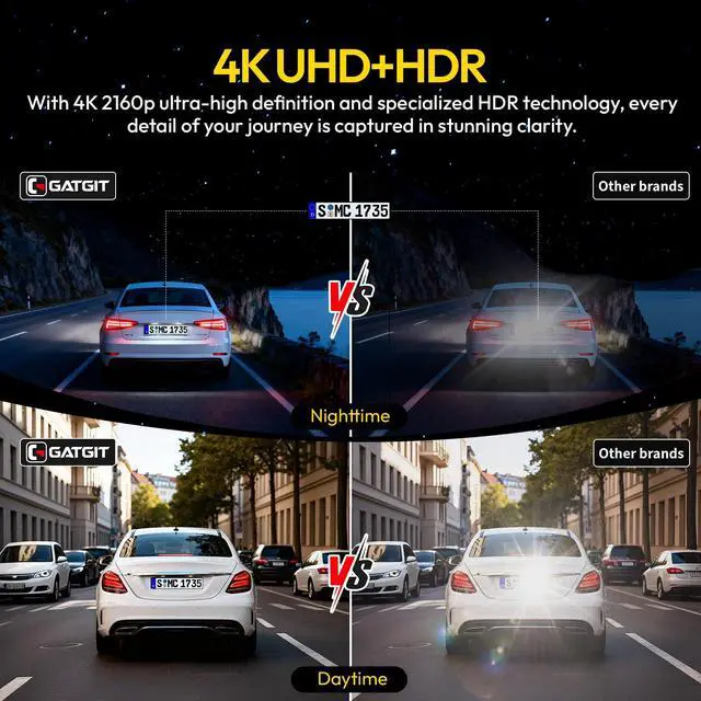 Alt view image 3 of 6 - Front 4K Dash Cam fit for Audi (Model A) 2019-2026 Q5 Q3 A4 A6 | Allroad A3 A5 S4 S6 Q7 A8 S8 TT A7 S5 S3 S7 RS3 RS5 RS6 e-tron,integrated Camera,OEM Factory Look,GPS,2160P HDR,5.8G WiFi