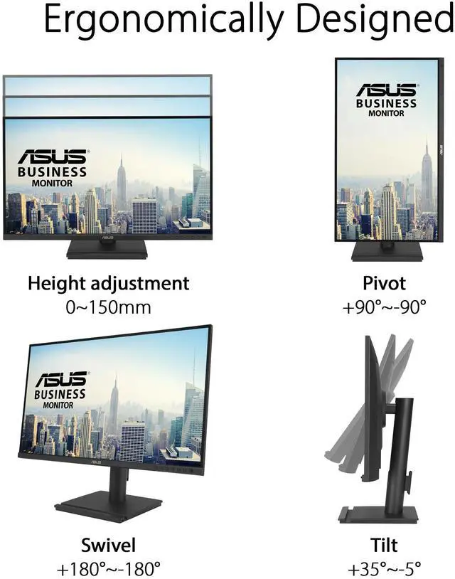 Alt view image 6 of 6 - 27" 1440P Business Monitor (BE27AQG) - QHD (2560x1440), IPS, 120Hz, Ergonomic Design, Speakers, Height Adjustable, Power Sync, Eye Care, VESA Wall Mountable, TAA Compliant