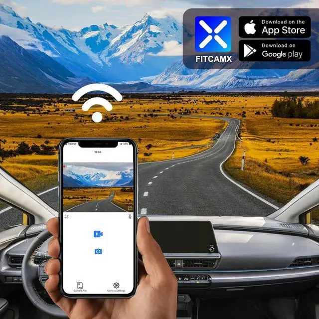 Alt view image 4 of 6 - 4K Dash Cam Suitable for Toyota Prius 2023-2026 & Prime Plug-in Hybrid (XW60), OEM Factory Look, UHD 2160P Video, Built-in WiFi & APP, Loop Recording, G-Sensor, Plug & Play, 64GB Card
