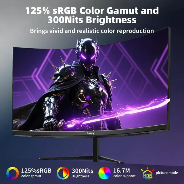 Alt view image 5 of 6 - 32 Inch Curved 1k 240Hz Gaming Monitor High Refresh Rate, FHD 1080P Gaming PC Monitor HDMI DP1.4, Curved 1500R, HDR,Metal Stand,VESA Compatible